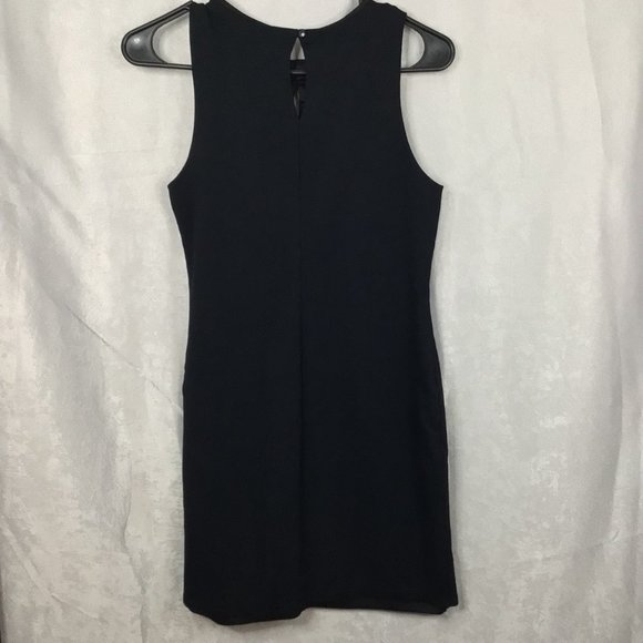 Monteau Los Angeles Sleeveless Mini Dress Keyhole Back/Front Black Medium - Picture 2 of 8